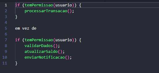 Captura de tela de um bloco de código com vários blocos de instruções aninhados, o chamado arrow code